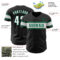 Custom Black White-Kelly Green Authentic Baseball Jersey