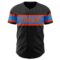 Custom Black Electric Blue-Orange Authentic Baseball Jersey