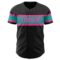 Custom Black Aqua-Pink Authentic Baseball Jersey