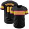 Custom Black Neon Yellow-Pink Authentic Baseball Jersey