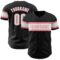 Custom Black White-Medium Pink Authentic Baseball Jersey