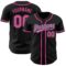 Custom Black Pink-Light Purple Authentic Baseball Jersey