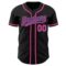 Custom Black Pink-Medium Purple Authentic Baseball Jersey