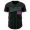 Custom Black Pink-Kelly Green Authentic Baseball Jersey