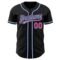Custom Black Pink-Light Blue Authentic Baseball Jersey