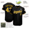 Custom Black Gold-White Authentic Baseball Jersey