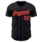 Custom Black Orange-Purple Authentic Baseball Jersey
