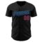 Custom Black Electric Blue-Red Authentic Baseball Jersey