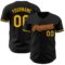 Custom Black Gold-Burgundy Authentic Baseball Jersey