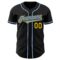 Custom Black Light Blue-Yellow Authentic Baseball Jersey