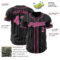 Custom Black White Pinstripe Pink Authentic Baseball Jersey