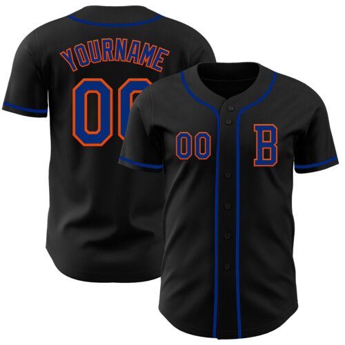 Black2688_5171e206-ffb6-4fcb-a17b-584b108fa31c Custom Black Royal-Orange Authentic Baseball Jersey
