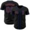 Custom Black Royal-Orange Authentic Baseball Jersey