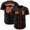 Custom Black Orange-White Authentic Baseball Jersey