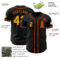 Custom Black Gold-Orange Authentic Baseball Jersey