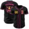 Custom Black Light Yellow-Pink Authentic Baseball Jersey