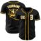 Custom Black White-Gold Authentic Baseball Jersey