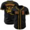 Custom Black Burgundy-Gold Authentic Baseball Jersey