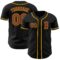 Custom Black Burgundy-Gold Authentic Baseball Jersey