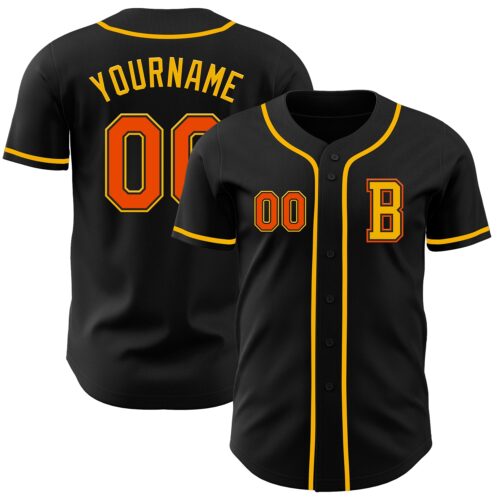 Black2719_8cc2bafc-1e8f-4798-8ded-26f6f69e4f2c Custom Black Orange-Gold Authentic Baseball Jersey