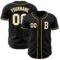 Custom Black White-Old Gold Authentic Baseball Jersey