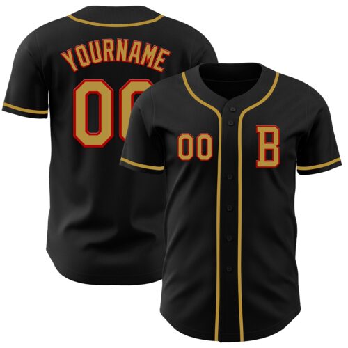 Black2724_8fd23194-38d4-414c-bd8d-160658ca036c Custom Black Old Gold-Red Authentic Baseball Jersey