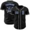Custom Black Gray-Royal Authentic Baseball Jersey