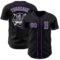 Custom Black Purple-White Authentic Baseball Jersey
