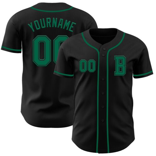 Black2742_1765d0e4-17bf-4795-bb3e-add178482697 Custom Black Kelly Green Authentic Baseball Jersey