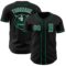 Custom Black Kelly Green-White Authentic Baseball Jersey