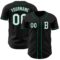 Custom Black White-Kelly Green Authentic Baseball Jersey