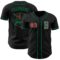 Custom Black Red-Kelly Green Authentic Baseball Jersey
