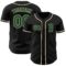 Custom Black Green-Cream Authentic Baseball Jersey