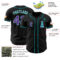 Custom Black Purple-Teal Authentic Baseball Jersey