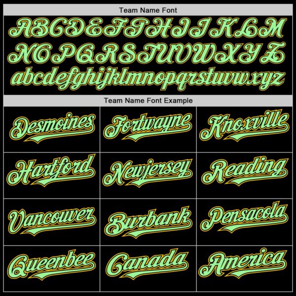 Custom Black Pea Green-Yellow Authentic Baseball Jersey
