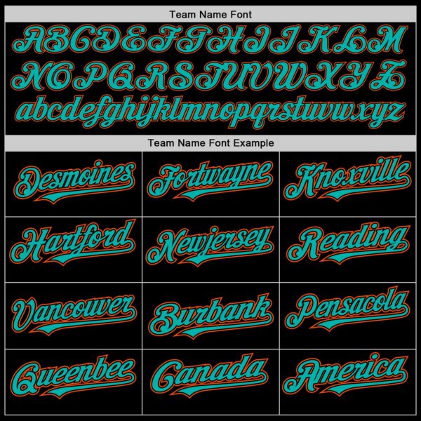 Custom Black Aqua-Orange Authentic Baseball Jersey