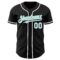 Custom Black White-Ice Blue Authentic Baseball Jersey