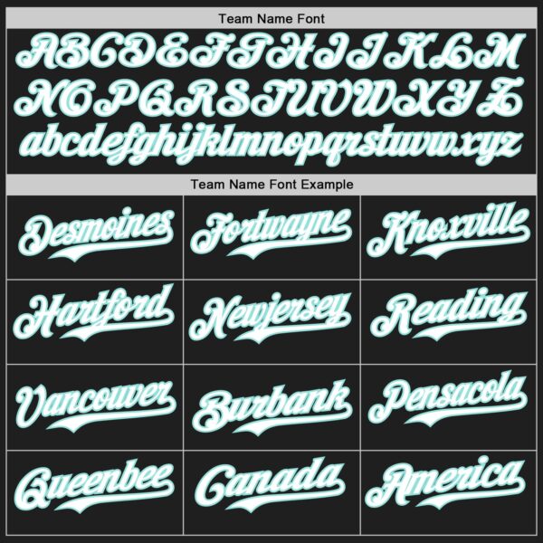 Custom Black White-Ice Blue Authentic Baseball Jersey