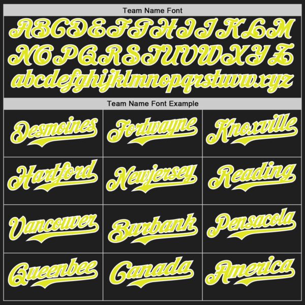 Custom Black Neon Yellow-White Authentic Baseball Jersey