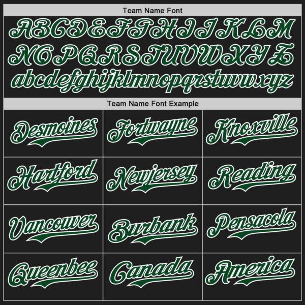 Custom Black Green-White Authentic Baseball Jersey
