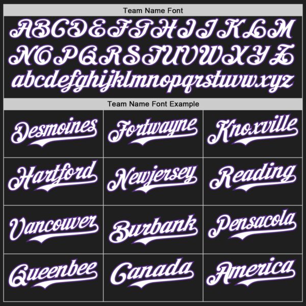 Custom Black Purple-White Authentic Baseball Jersey
