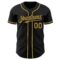 Custom Black Old Gold Authentic Baseball Jersey