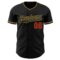 Custom Black Kelly Green Old Gold-Red Authentic Baseball Jersey