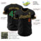 Custom Black Kelly Green Old Gold-Red Authentic Baseball Jersey