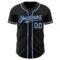 Custom Black Light Blue Authentic Baseball Jersey