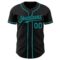 Custom Black Teal Authentic Baseball Jersey