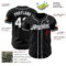 Custom Black White Gray-Red Authentic Baseball Jersey