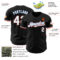 Custom Black White Powder Blue-Orange Authentic Baseball Jersey
