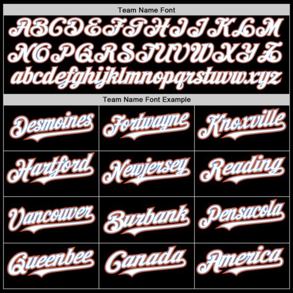 Custom Black White Powder Blue-Orange Authentic Baseball Jersey