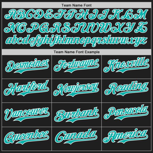 Custom Black Aqua-White Authentic Baseball Jersey